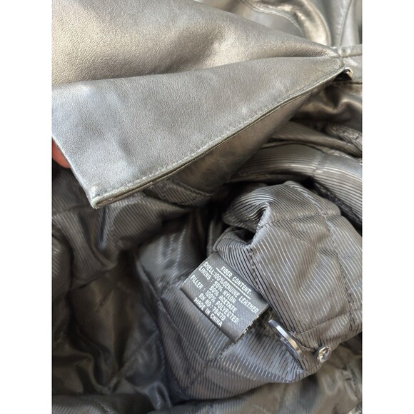 Nicole Miller Men’s Black Leather Jacket Size XL Soft Zip Button Pockets Lined - Picture 5 of 6